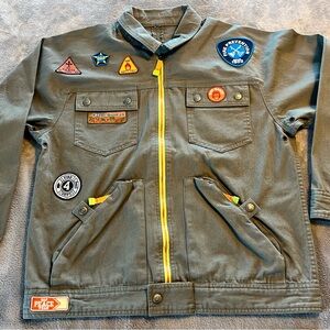 Gap Jacket Patched Emergency Fire Rescue Responders Army Green READ